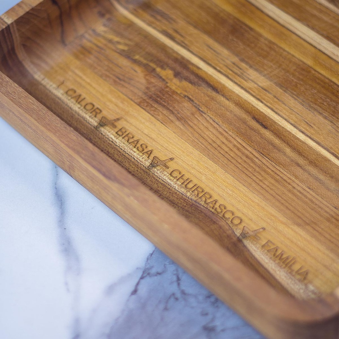 Imagem Gamela de madeira teca M personalizada